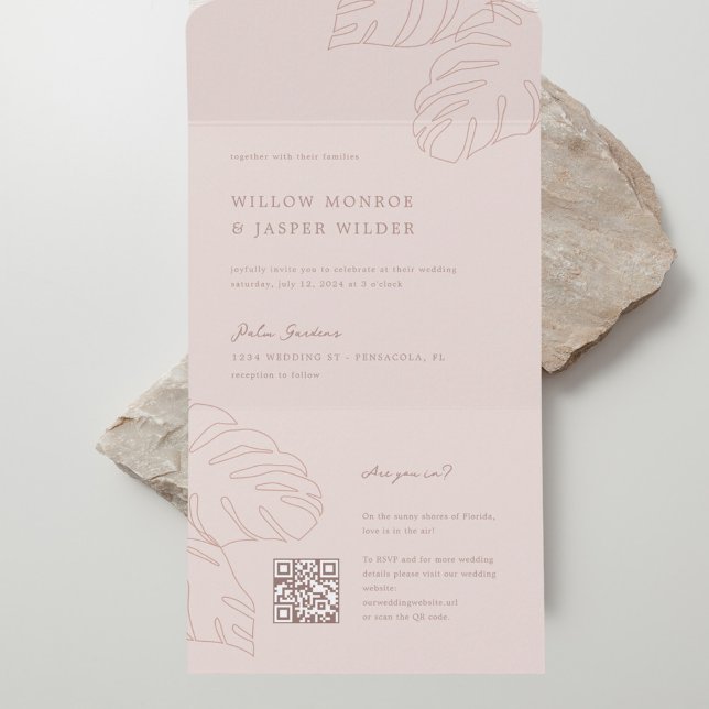 Pensacola Wedding Invitation With RSVP QR Code (Creator Uploaded)