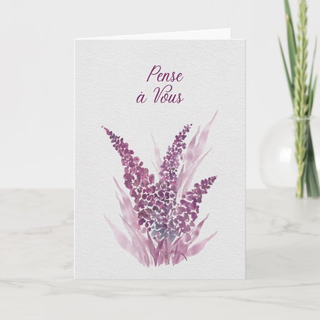 Pense à Vous – Lavender Sympathy & Thinking of You Card (Front)