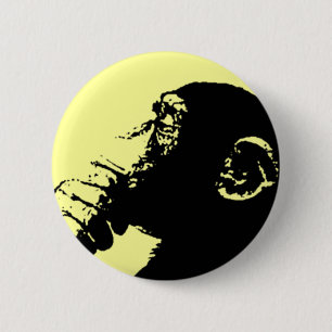 pensive 6 cm round badge