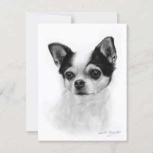 "Pensive" Award-Winning Chihuahua Painting Postcard