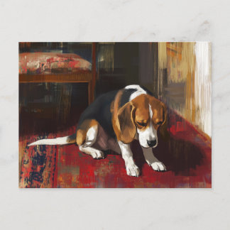 Pensive Beagle Postcard