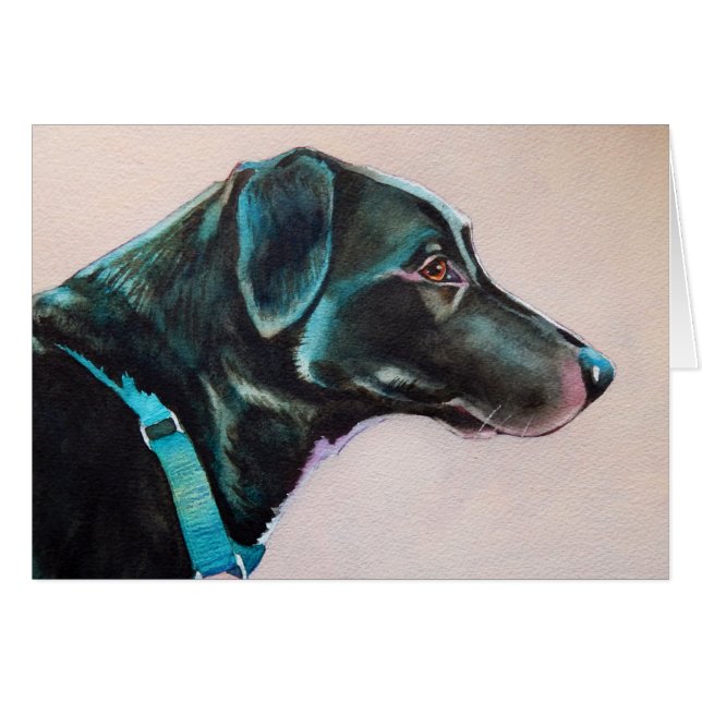 Pensive Black Dog (Front Horizontal)