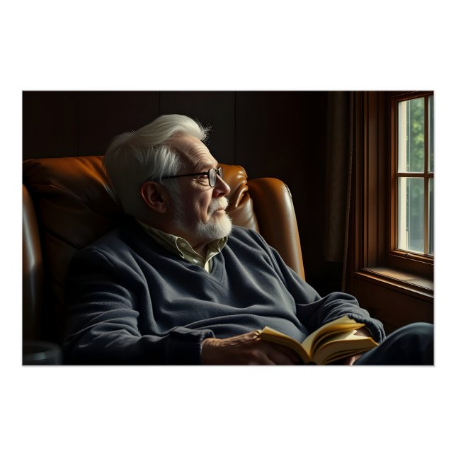 Pensive Elderly Solitude Poster (Front)