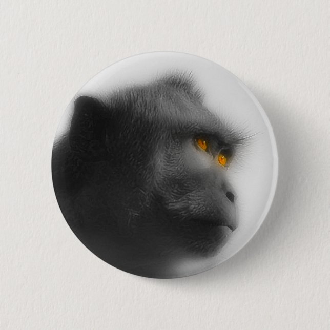 Pensive Monkey 6 Cm Round Badge (Front)