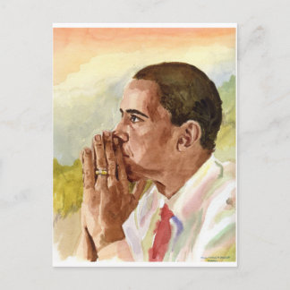 Pensive Obama Postcard