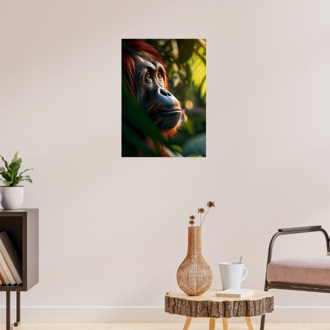 Pensive Orangutan in the Jungle Poster (Living Room 3)