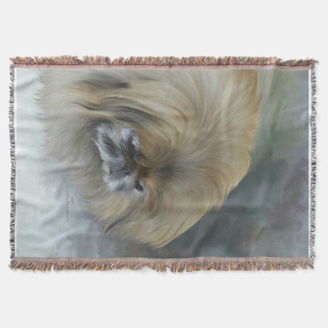 Pensive Pekingese Throw Blanket (Front)