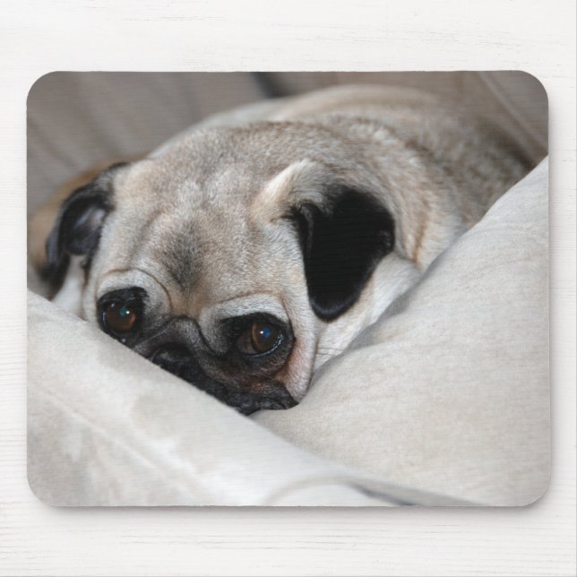 Pensive Pug Mouse Pad (Front)