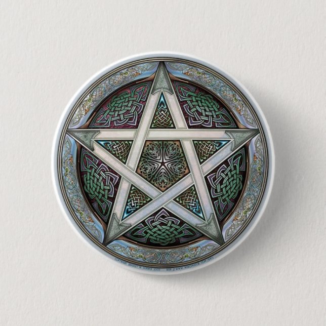 Pentacle 6 Cm Round Badge (Front)