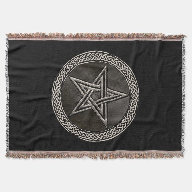 Pentacle Celtic Circle Throw Blanket (Front)