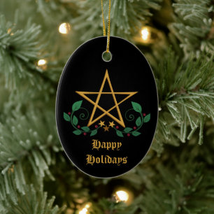 Pentacle  ceramic tree decoration