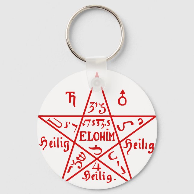 Pentacle from the Sixth Book of Moses Key Ring (Front)