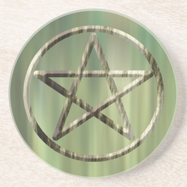 Pentacle in Wood Coaster (Front)
