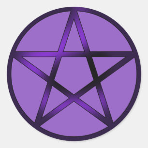 Pentacle - Purple Classic Round Sticker