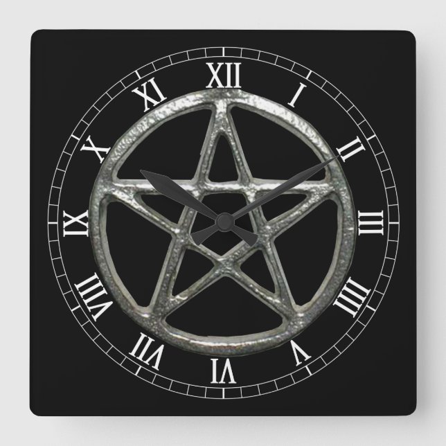 Pentacle Square Roman Numerals Clock (Front)