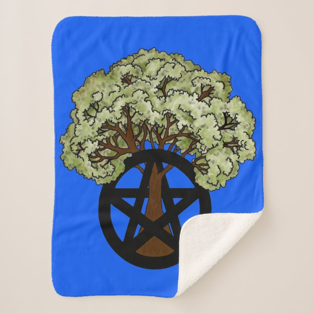 Pentacle Tree Sherpa Blanket (Front)