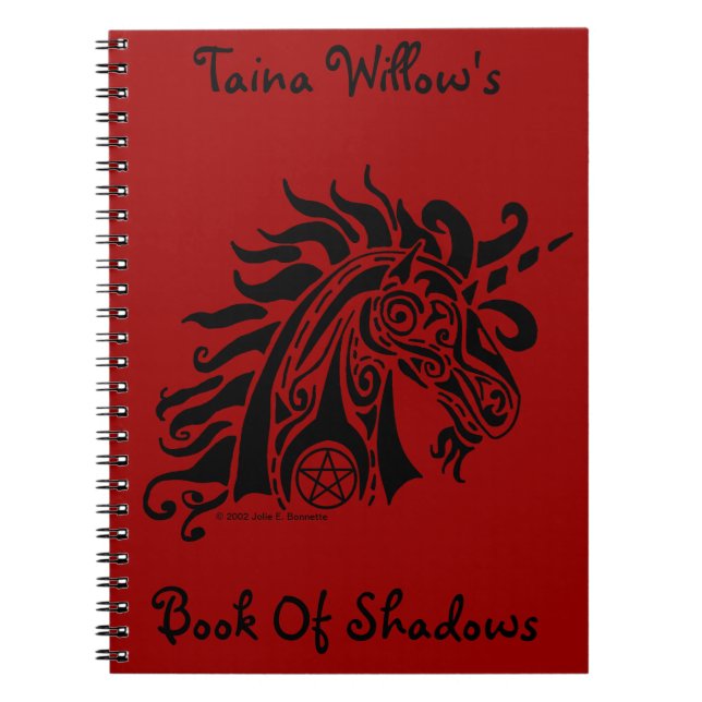 Pentacle Unicorn (black) Notebook (Front)