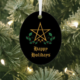 Pentacle Wiccan Metal Tree Decoration