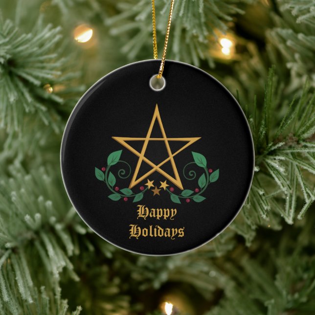 Pentacle Witchy Ceramic Tree Decoration (Tree)