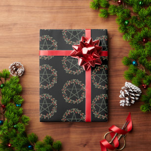 Pentacle Yule Winter Solstice Pagan Wrapping Paper
