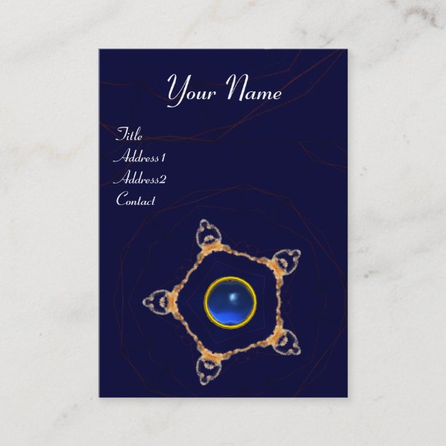 PENTAGON Monogram  sapphire ,blue Business Card (Front)