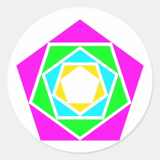 pentagonal classic round sticker (Front)