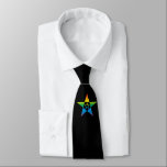 pentagram double rainbow 1 black - tie<br><div class="desc">geometriy,  pentagram,  pentastar,  pythagoras</div>