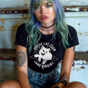 Pentagram Kitten Witches Coven Gothic Club Plus Size T-Shirt