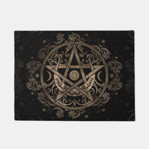 Pentagram Ornament - Gold and Black Doormat