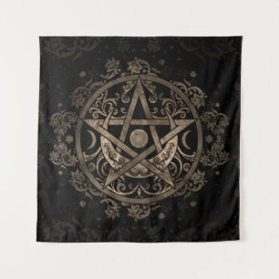 Pentagram Ornament - Gold and Black Tapestry