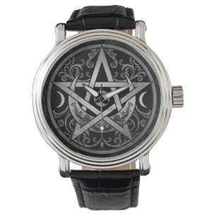 Pentagram Ornament - Silver and Black Watch
