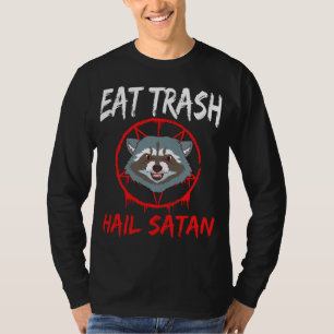 Pentagram Racoon Devil Eat Trash Hail Satan Racco T-Shirt