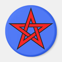 Pentagram Red on Blue