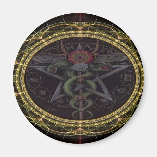 Pentagram Snakes Magnet (Front)