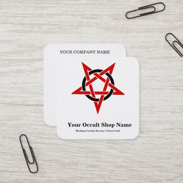 Pentagram  square business card (Front/Back In Situ)