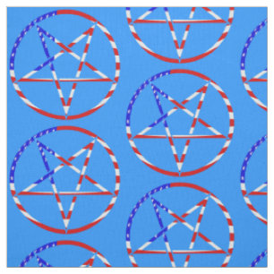 pentagram star american flag patriotic fabric