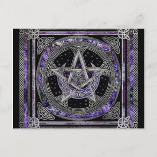 Pentagram Triskelion Amethyst Moon Postcard