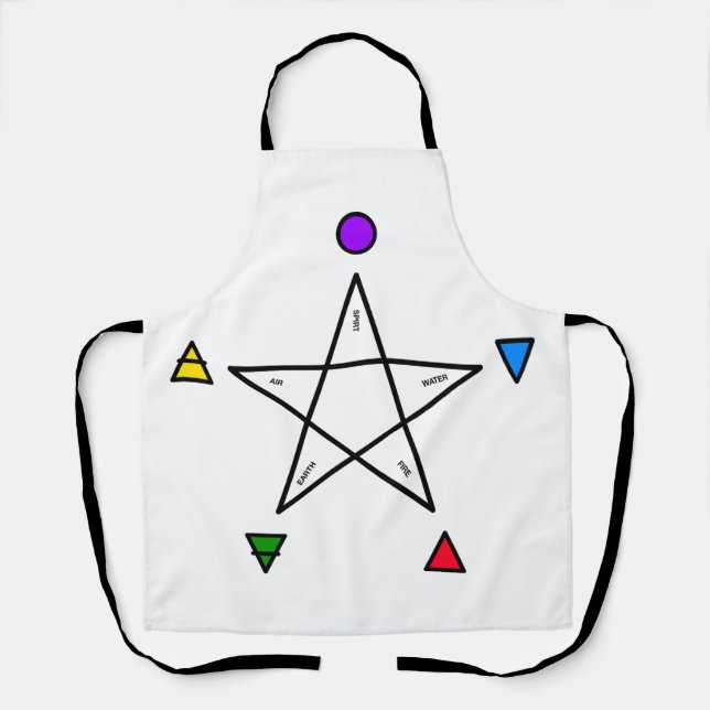 Pentagram with five elements (Wicca) Apron (Front)