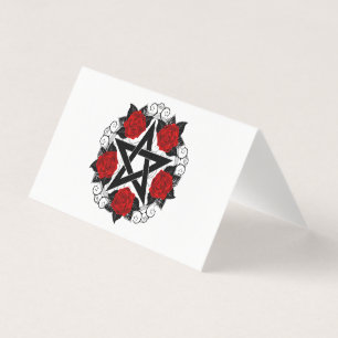 Pentagram with Red Roses