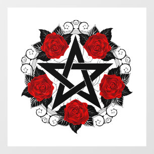 Pentagram with Red Roses