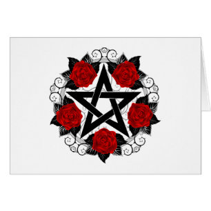 Pentagram with Red Roses