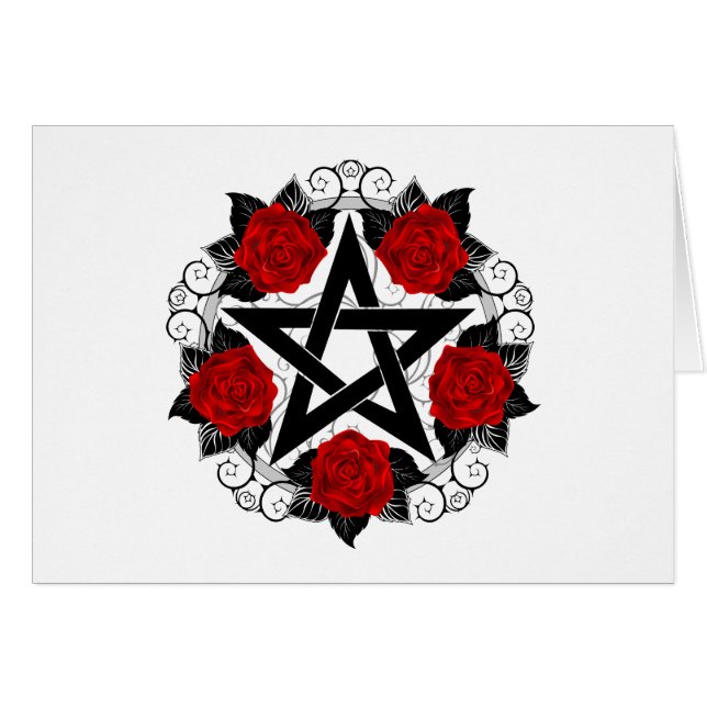 Pentagram with Red Roses (Front Horizontal)