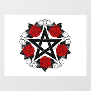 Pentagram with Red Roses