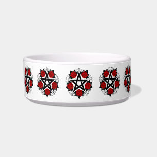 Pentagram with Red Roses Bowl