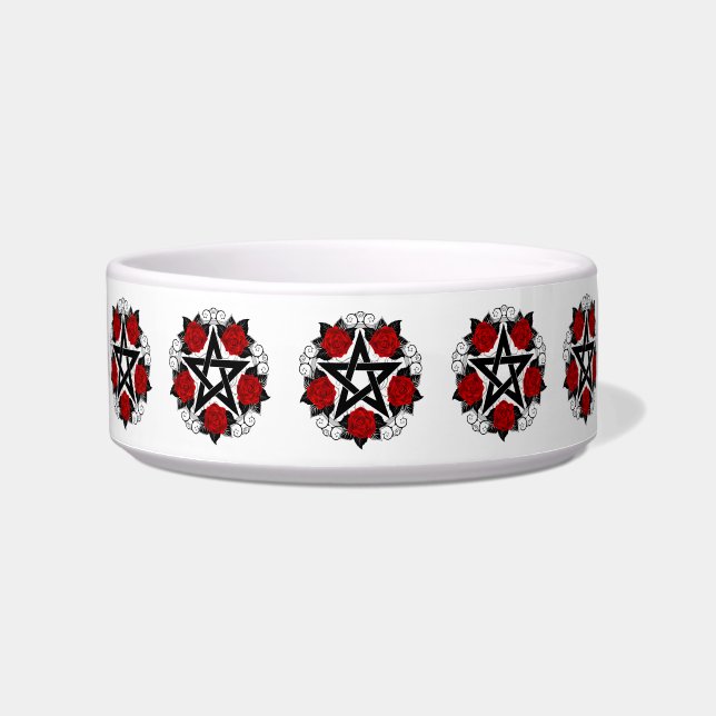 Pentagram with Red Roses Bowl (Front)