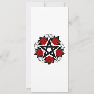Pentagram with Red Roses Card