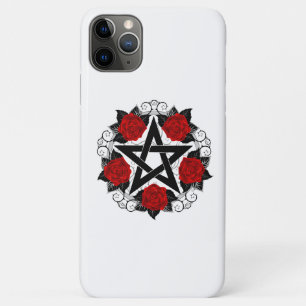 Pentagram with Red Roses Case-Mate iPhone Case