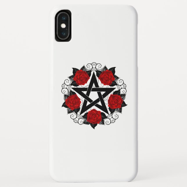 Pentagram with Red Roses Case-Mate iPhone Case (Back)