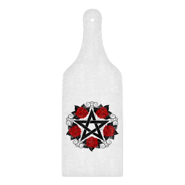 Pentagram with Red Roses Cutting Board (Front)