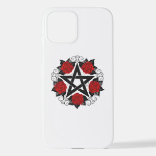 Pentagram with Red Roses iPhone 12 Case